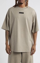 FEAR OF GOD FOG Essentials Oversized LOGO Appliqué HOMESTEAD Heather T-Shirt XXL