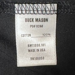 Buck Mason Pima Classic Tee Mens Size S Black Made in USA Supima NWT