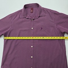 Polo Mens Purple Striped Button Up Chest Pocket Shirt XXL Regular