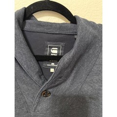 G-Star RAW Mens Shawl Button Neck Long Sleeve Top Shirt