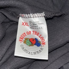 Vintage Fruit Of The Loom Turtle Neck T Shirt Mens 2XL USA Made Blank Gray XL