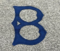 Brooklyn Dodgers Gray Heavyweight Henley 47 Brand Shirt Mens XL Embroidered