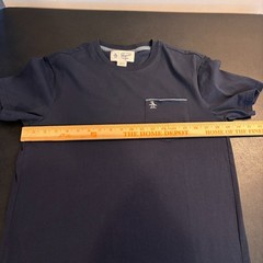 Original Penguin Mens Jersey Earl Tape Tipped Tee Navy Blue Small Classic Preppy
