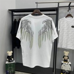Fashion Men Trend Wings Drills Rhinestone Diamond Summer Luxury Cotton T-Shirt