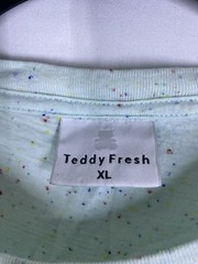 Teddy Fresh Shirt Mens XL Light Blue Spotted Textured Teddy Bear Logo Pocket USA