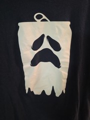 Miller Lite Beer Ghost Can T-Shirt Size XL Halloween Blue Scary Face