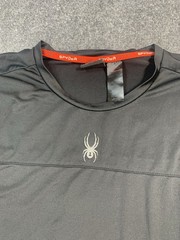 Spyder Mens XL Black Athletic T Shirt Performance Active Gym Training Short Slee