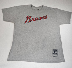 ATLANTA BRAVES MLB T-SHIRT MENS XL Majestic authentic Gray