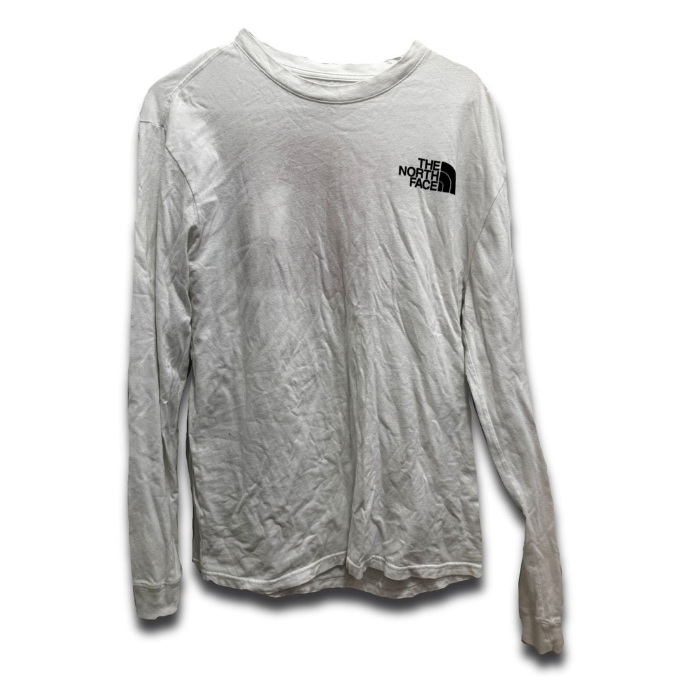 The North Face Long Sleeve T-Shirt White Red Logo Graphic Mens Size L