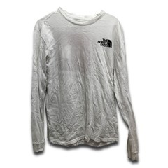 The North Face Long Sleeve T-Shirt White Red Logo Graphic Mens Size L