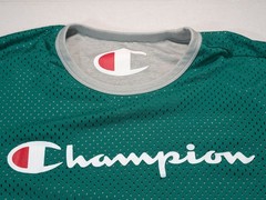 Vintage Champion Double Dry Reversible Mesh T-Shirt Green Gray Men’s Size XL