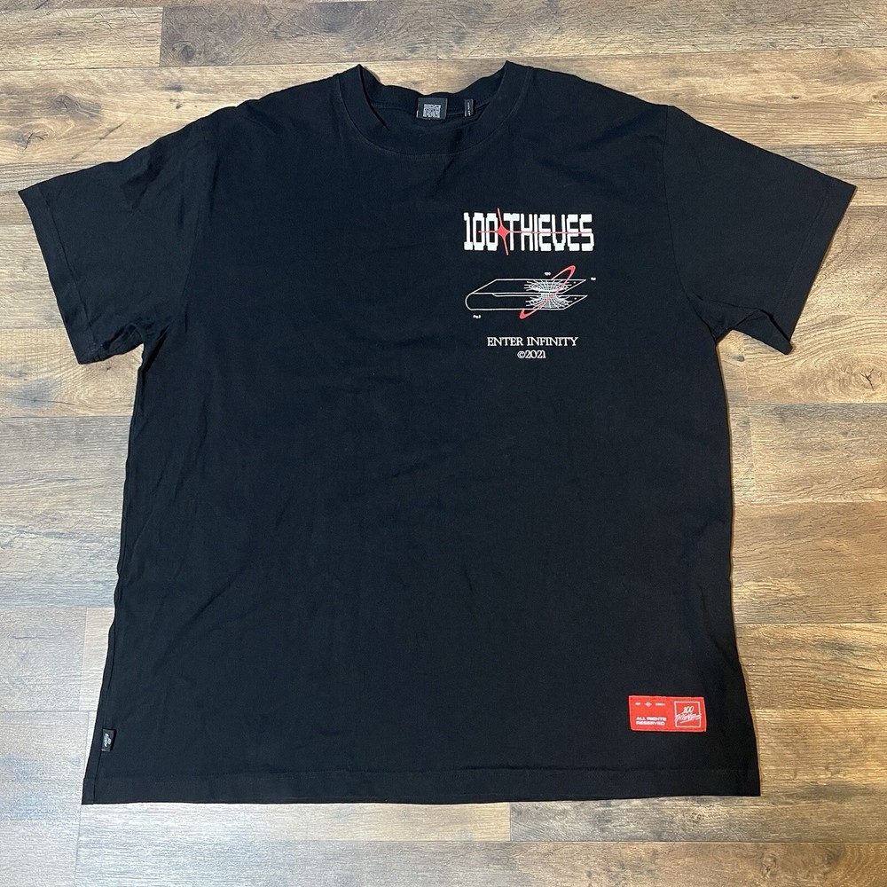 100 Thieves T Shirt Mens 2XL XXL 2021 Enter Infinity White 100T Video Games Tech