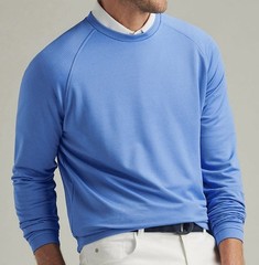 Peter Millar Blue Sea Beaumont Performance Crew Neck Long Sleeve Pullover NWT XL