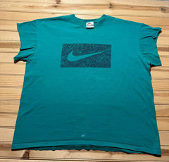 Vintage Y2K Nike Sportswear Big Swoosh Box Logo Short Sleeve Shirt USA Size XL