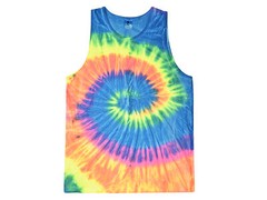 Multi-Color Tie Dye Tank Tops Sleeveless T-Shirts Adult Medium Colortone Cotton