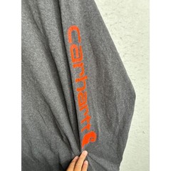 Carhartt Mens Loose Fit Long Sleeve Graphic Logo T-Shirt Charcoal Gray XL K231