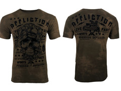 AFFLICTION Men’s T-shirt FREEWILL Short Sleeve Skull Tattoo Biker MMA