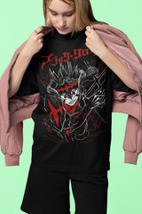 Asta Yuno T-shirt Black Clover Anime Manga Asta Girl Gifts Black Shirt All Size.