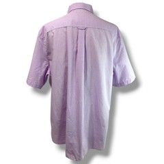Size XXL Chaps Mens Easy Care Button Down Short Sleeve Orchid Plaid Shirt