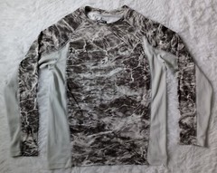 Habit Realtree Fishing Mens Medium L/S T Shirt White Camo 40+ Solar-Factor Light
