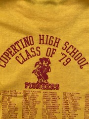 Vintage 1979 Cupertino High School Pioneers Class Of 79 T Shirt 70s 1970s Size M