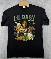 Delta Pro Weight Lil Baby & Friends IOU Tour Graphic T-Shirt Black Size L 21×29