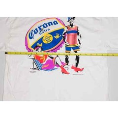 Vintage 80s Corona Extra Beer Sz L Roaring 20s Beach Scene T-shirt 2