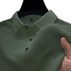 Men’s Short Sleeve Ice Silk T Shirt Mesh Fabric Pure Color Regular Fit