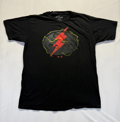 DC Comics The Flash T Shirt Mens Large Black Graphic Print Batman Logo Cotton