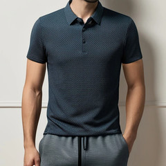 New Summer Mesh Ice Silk Short-sleeved T-shirt Men’s Ice Silk Short Sleeve Shirt