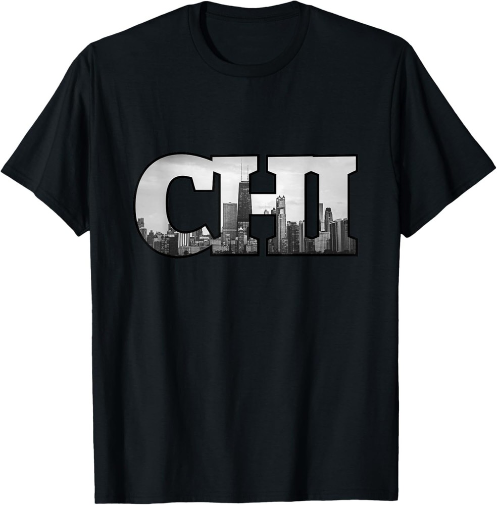 CHI Chicago City Skyline of Downtown Chicago, Illinois T-Shirt