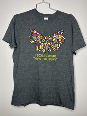 Technicolor Tone Factory T Shirt Men L Slim Gray Poly-Cotton Blend POME Colorado