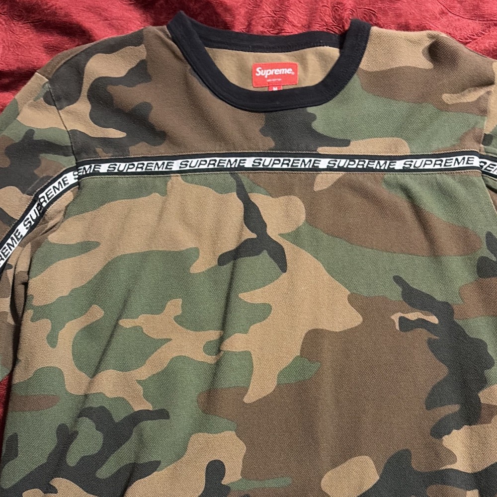 Supreme Reflective Taping L/S Top Size M Woodland Camo