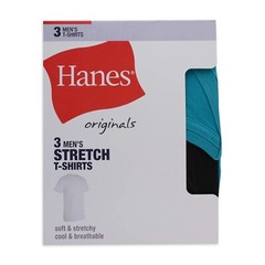 NIB Hanes SS TShirts Moisture-Wicking Stretch Cotton 3pk Men S Black Gray Blue