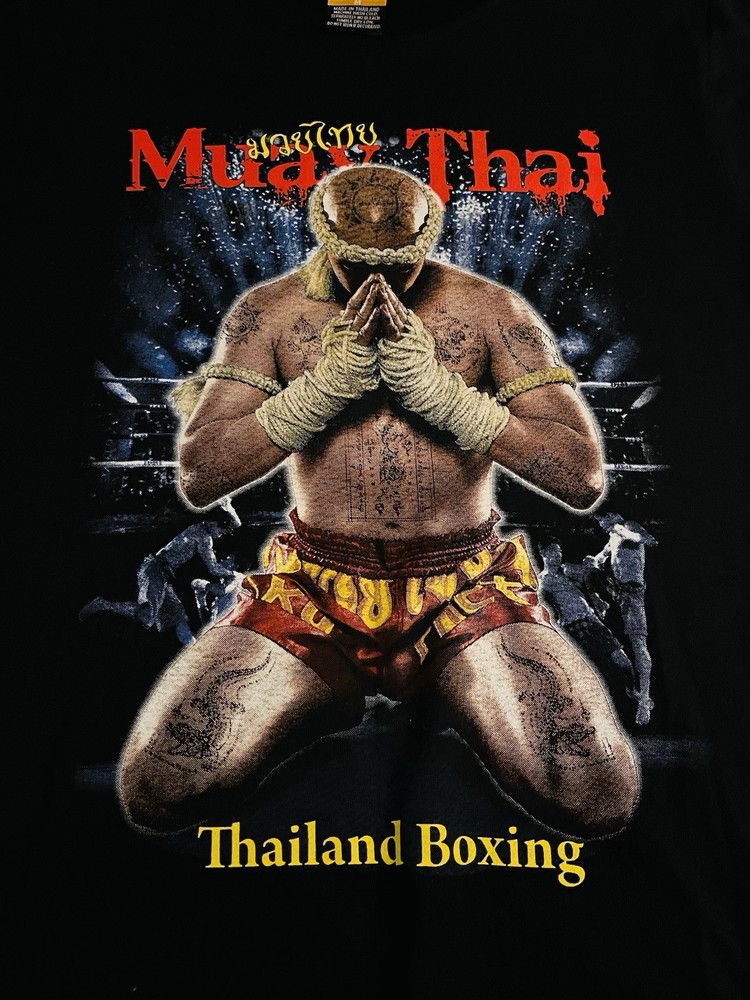 NEW Muay Thai Thailand Boxing Sparkle T-Shirt MEDIUM Saffar MMA Tattoo NWOT