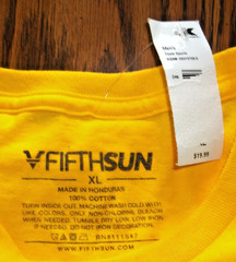 FIFTH SUN SIZE XL MENS YELLOW BRASIL T SHIRT – NWT & FREE FAST SHIPPING