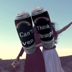 Rainbow LGBT Lesbian Gay Pride Socks I Can’t Even Think Straight Cotton Socks
