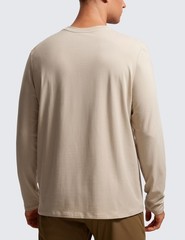 Pima Cotton Long Sleee Shirts for Men – Casual Crewneck T-Shirts Breathable W…