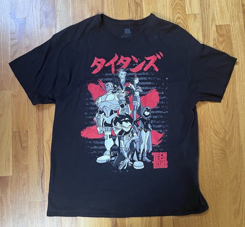 Teen Titans Officially Licensed Graphic Shirt DC Comics Universe Black Retro XL