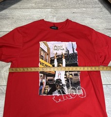 AKOO Red Graphic T-Shirt Peace Brotha Public Housing Patch Mens Size 4XL