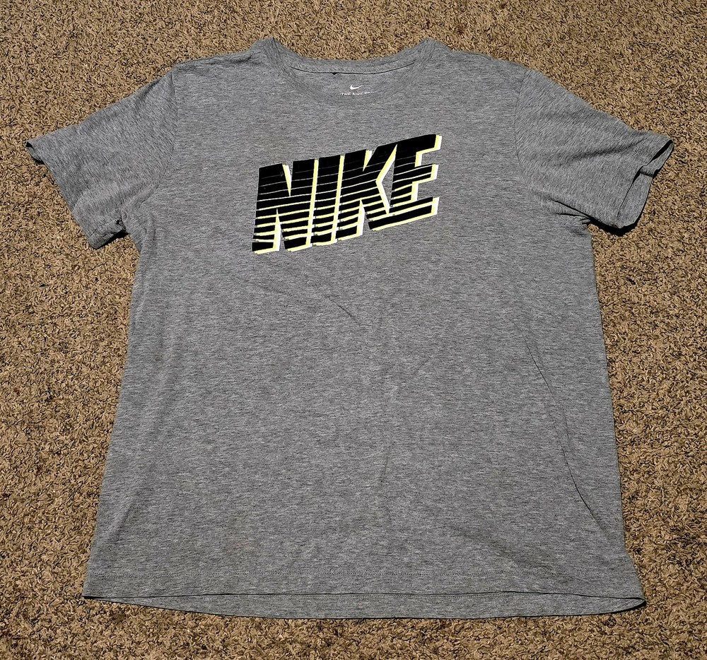 The Nike Tee Gray Black Yellow Mens Large T-Shirt