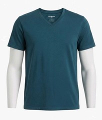 Enatex Blue V-Neck T-Shirt Men’s Size XL 100% Cotton Solid Basic Tee