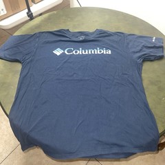 columbia t shirt men size XXL Navy Blue, Big Logo At Front