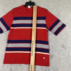 Vintage 70s Hang Ten Striped Shirt Small? Red Surfer Cotton Distressed