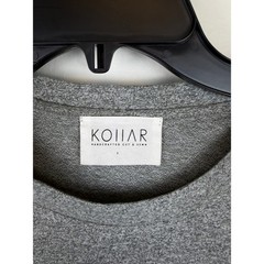 Kollar Shrug Tee Small Gray Streetwear Double Layer Shoulder Longline Curved Hem