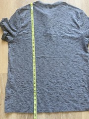 Alfani Mens L Heathered Blue Gray Short Sleeve Stretch Henley Shirt