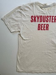 SKYDUSTER BEER Silver Lake Los Angeles,California Cream White Promo Shirt Sz L