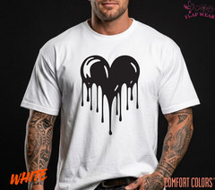 Unisex Dripping Heart Love T shirt Men T shirt Women valanity day Romantic