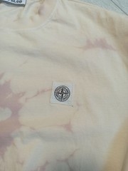 Stone Island Mens T-Shirt Biege Size M-L Logo Patch Casual Cotton Made in Italy
