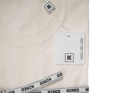 Kired by Kiton Ivory White Supima Crepe Cotton Short Sleeve T-Shirt L (52 IT)